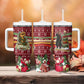 Malcolm X Peace And Liberation Christmas Tumbler With Handle Pattern Pan African Colors Xmas Holiday