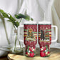 Malcolm X Peace And Liberation Christmas Tumbler With Handle Pattern Pan African Colors Xmas Holiday