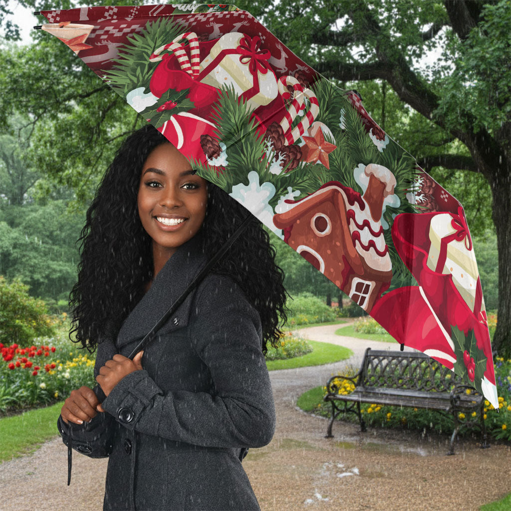 Malcolm X Peace And Liberation Christmas Umbrella Pattern Pan African Colors Xmas Holiday