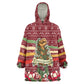 Malcolm X Peace And Liberation Christmas Wearable Blanket Hoodie Pattern Pan African Colors Xmas Holiday
