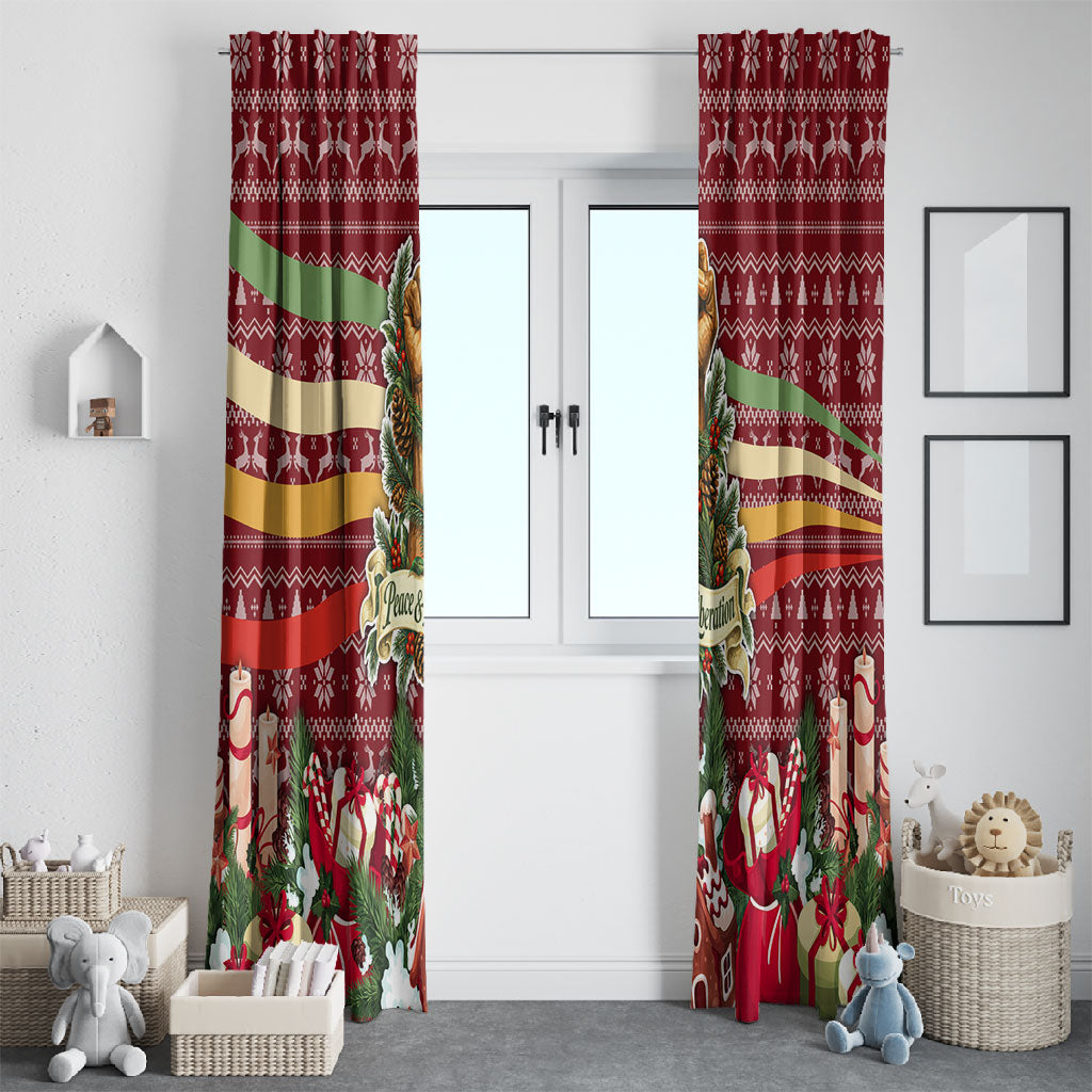 Malcolm X Peace And Liberation Christmas Window Curtain Pattern Pan African Colors Xmas Holiday