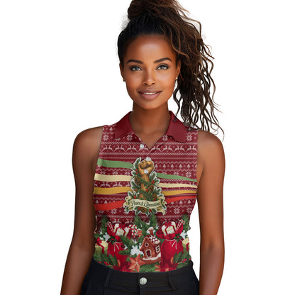 Malcolm X Peace And Liberation Christmas Women Sleeveless Polo Shirt Pattern Pan African Colors Xmas Holiday