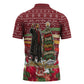 Malcolm X Peace And Liberation Christmas Zipper Polo Shirt Pattern Pan African Colors Xmas Holiday