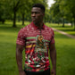 Malcolm X Peace And Liberation Christmas Zipper Polo Shirt Pattern Pan African Colors Xmas Holiday