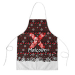 Malcolm X Christmas Apron Retro Knitted Pattern Holiday Wreath Civil Rights Leader