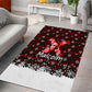 Malcolm X Christmas Area Rug Retro Knitted Pattern Holiday Wreath Civil Rights Leader