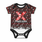 Malcolm X Christmas Baby Onesie Retro Knitted Pattern Holiday Wreath Civil Rights Leader
