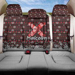 Malcolm X Christmas Back Car Seat Cover Retro Knitted Pattern Holiday Wreath Civil Rights Leader