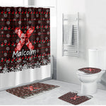 Malcolm X Christmas Bathroom Set Retro Knitted Pattern Holiday Wreath Civil Rights Leader