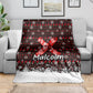 Malcolm X Christmas Blanket Retro Knitted Pattern Holiday Wreath Civil Rights Leader