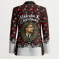 Malcolm X Christmas Blazer Retro Knitted Pattern Holiday Wreath Civil Rights Leader