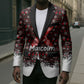 Malcolm X Christmas Blazer Retro Knitted Pattern Holiday Wreath Civil Rights Leader