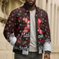 Malcolm X Christmas Bomber Puffer Jacket Retro Knitted Pattern Holiday Wreath Civil Rights Leader