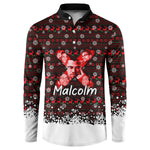 Malcolm X Christmas Button Sweatshirt Retro Knitted Pattern Holiday Wreath Civil Rights Leader