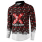 Malcolm X Christmas Button Sweatshirt Retro Knitted Pattern Holiday Wreath Civil Rights Leader