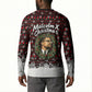 Malcolm X Christmas Button Sweatshirt Retro Knitted Pattern Holiday Wreath Civil Rights Leader