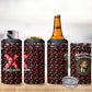 Malcolm X Christmas 4 in 1 Can Cooler Tumbler Retro Knitted Pattern Holiday Wreath Civil Rights Leader