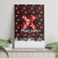 Malcolm X Christmas Canvas Wall Art Retro Knitted Pattern Holiday Wreath Civil Rights Leader