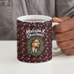 Malcolm X Christmas Ceramic Mug Retro Knitted Pattern Holiday Wreath Civil Rights Leader