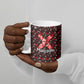 Malcolm X Christmas Ceramic Mug Retro Knitted Pattern Holiday Wreath Civil Rights Leader