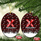 Malcolm X Christmas Ceramic Ornament Retro Knitted Pattern Holiday Wreath Civil Rights Leader