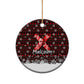 Malcolm X Christmas Ceramic Ornament Retro Knitted Pattern Holiday Wreath Civil Rights Leader