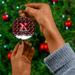 Malcolm X Christmas Ceramic Ornament Retro Knitted Pattern Holiday Wreath Civil Rights Leader