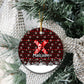 Malcolm X Christmas Ceramic Ornament Retro Knitted Pattern Holiday Wreath Civil Rights Leader