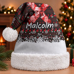 Malcolm X Christmas Santa Hat Retro Knitted Pattern Holiday Wreath Civil Rights Leader