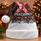 Malcolm X Christmas Santa Hat Retro Knitted Pattern Holiday Wreath Civil Rights Leader