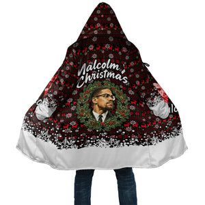 Malcolm X Christmas Cloak Retro Knitted Pattern Holiday Wreath Civil Rights Leader