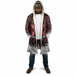 Malcolm X Christmas Cloak Retro Knitted Pattern Holiday Wreath Civil Rights Leader