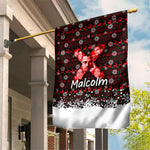 Malcolm X Christmas Garden Flag Retro Knitted Pattern Holiday Wreath Civil Rights Leader