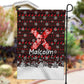 Malcolm X Christmas Garden Flag Retro Knitted Pattern Holiday Wreath Civil Rights Leader