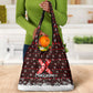 Malcolm X Christmas Grocery Bag Retro Knitted Pattern Holiday Wreath Civil Rights Leader