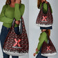 Malcolm X Christmas Grocery Bag Retro Knitted Pattern Holiday Wreath Civil Rights Leader