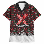 Malcolm X Christmas Hawaiian Shirt Retro Knitted Pattern Holiday Wreath Civil Rights Leader