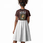 Malcolm X Christmas Kid Short Sleeve Dress Retro Knitted Pattern Holiday Wreath Civil Rights Leader