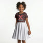 Malcolm X Christmas Kid Short Sleeve Dress Retro Knitted Pattern Holiday Wreath Civil Rights Leader