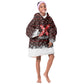 Malcolm X Christmas Kid Wearable Blanket Hoodie Retro Knitted Pattern Holiday Wreath Civil Rights Leader