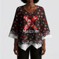 Malcolm X Christmas Kimono Sleeve Blouse Retro Knitted Pattern Holiday Wreath Civil Rights Leader