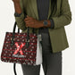 Malcolm X Christmas Leather Bag Retro Knitted Pattern Holiday Wreath Civil Rights Leader
