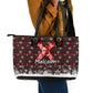 Malcolm X Christmas Leather Tote Bag Retro Knitted Pattern Holiday Wreath Civil Rights Leader