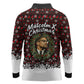 Malcolm X Christmas Long Sleeve Polo Shirt Retro Knitted Pattern Holiday Wreath Civil Rights Leader