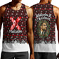 Malcolm X Christmas Men Tank Top Retro Knitted Pattern Holiday Wreath Civil Rights Leader