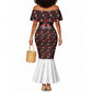 Malcolm X Christmas Mermaid Dress Retro Knitted Pattern Holiday Wreath Civil Rights Leader