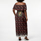 Malcolm X Christmas Off Shoulder Maxi Dress Retro Knitted Pattern Holiday Wreath Civil Rights Leader