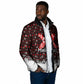 Malcolm X Christmas Padded Jacket Retro Knitted Pattern Holiday Wreath Civil Rights Leader