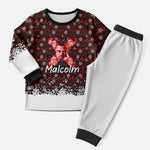 Malcolm X Christmas Pajama Set Retro Knitted Pattern Holiday Wreath Civil Rights Leader