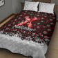 Malcolm X Christmas Quilt Bed Set Retro Knitted Pattern Holiday Wreath Civil Rights Leader